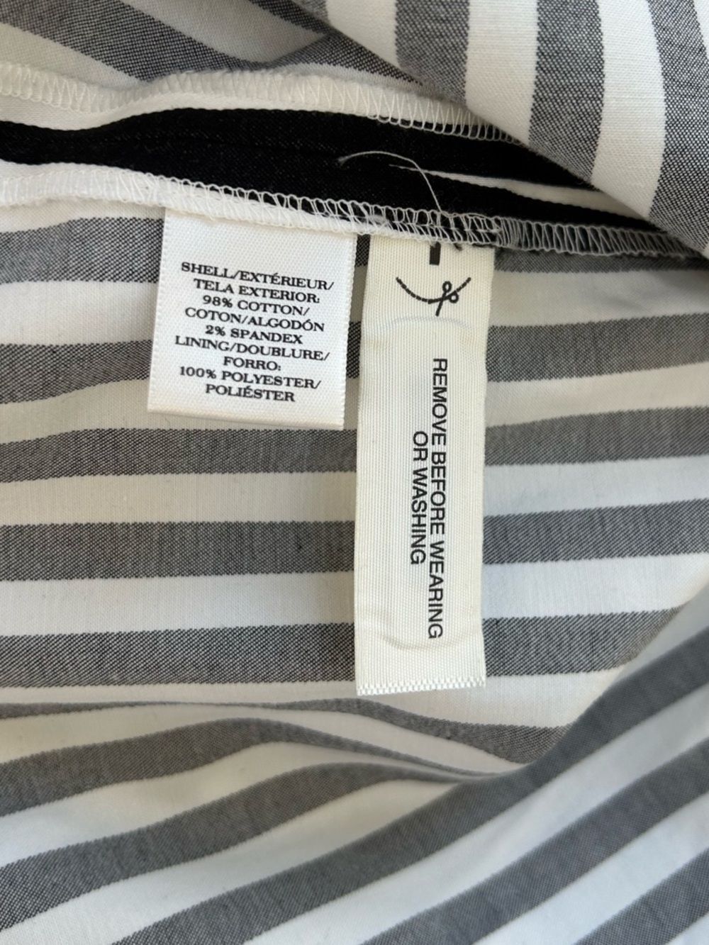 Ann Taylor Classic Black & White Striped Fit-and-Flare Dress 8p - Picture 7 of 9
